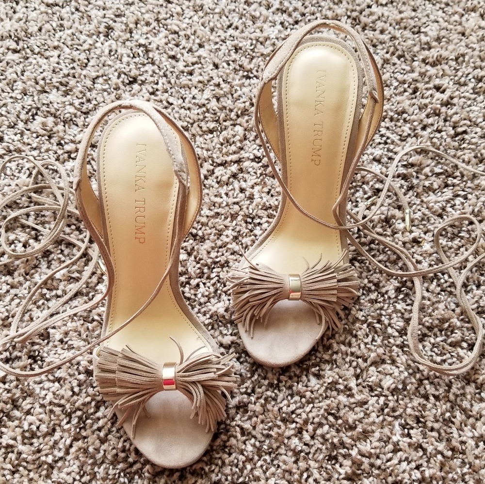 Ivanka Trump Tan Fringe Heels